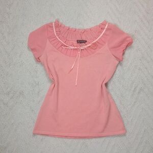 Y2K Sheer Ruffled Silk Babydoll Coquette Blouse